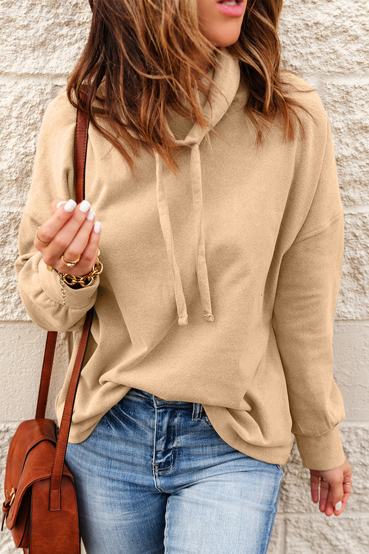 Womens Apricot Cowl Neck Drop Shoulder Sweatshirt