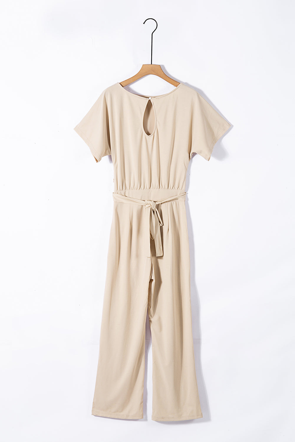 Aprikosenfarbener „Oh So Glam“-Jumpsuit mit weitem Bein und Gürtel