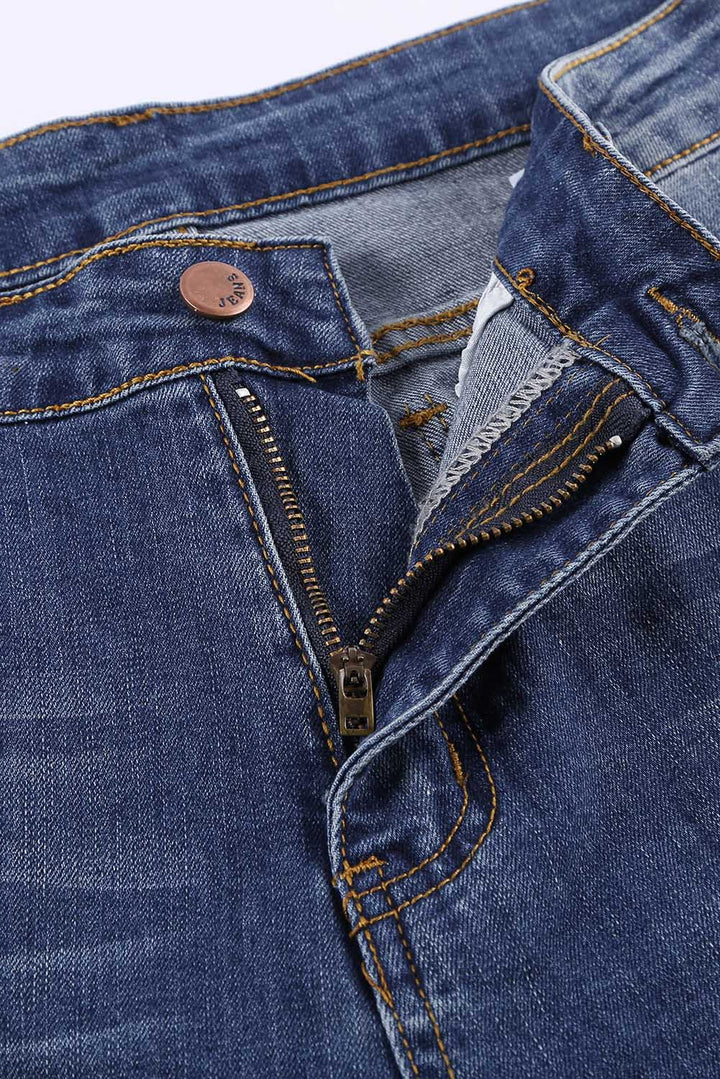 Jeans mit hoher Taille und Used-Look