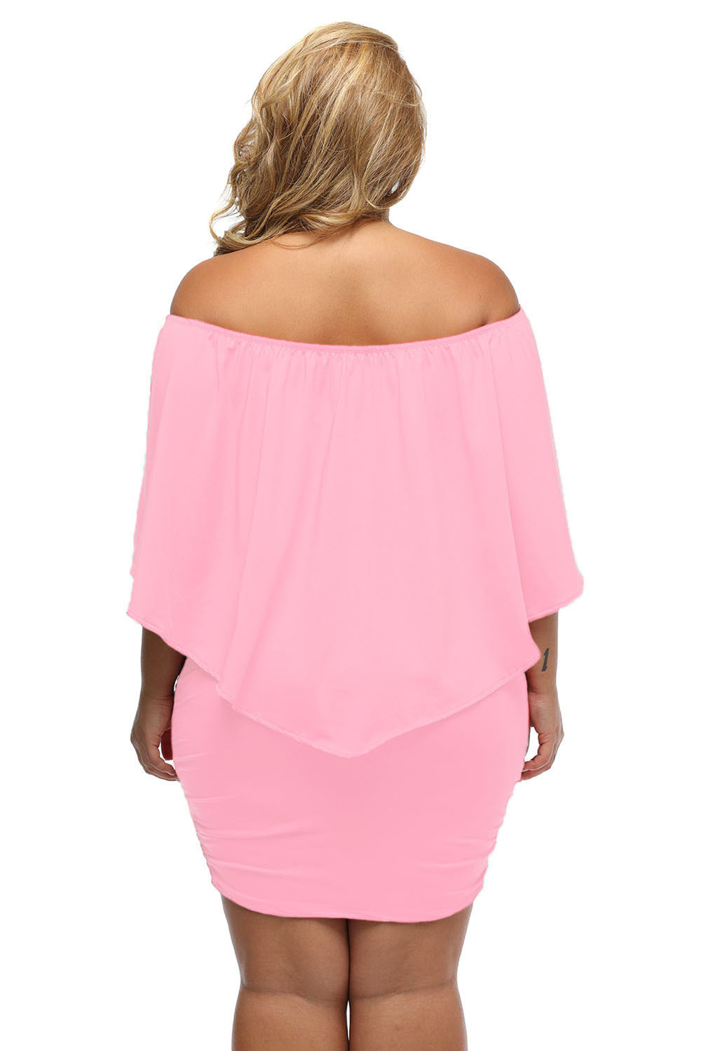Multi-way Layered Ruffle Pink Mini Plus Size Party Dress