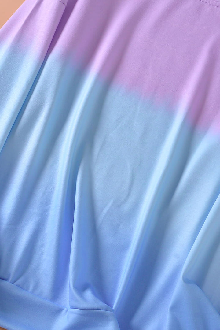 Lila-blaues Batik-Farbblock-Sweatshirt