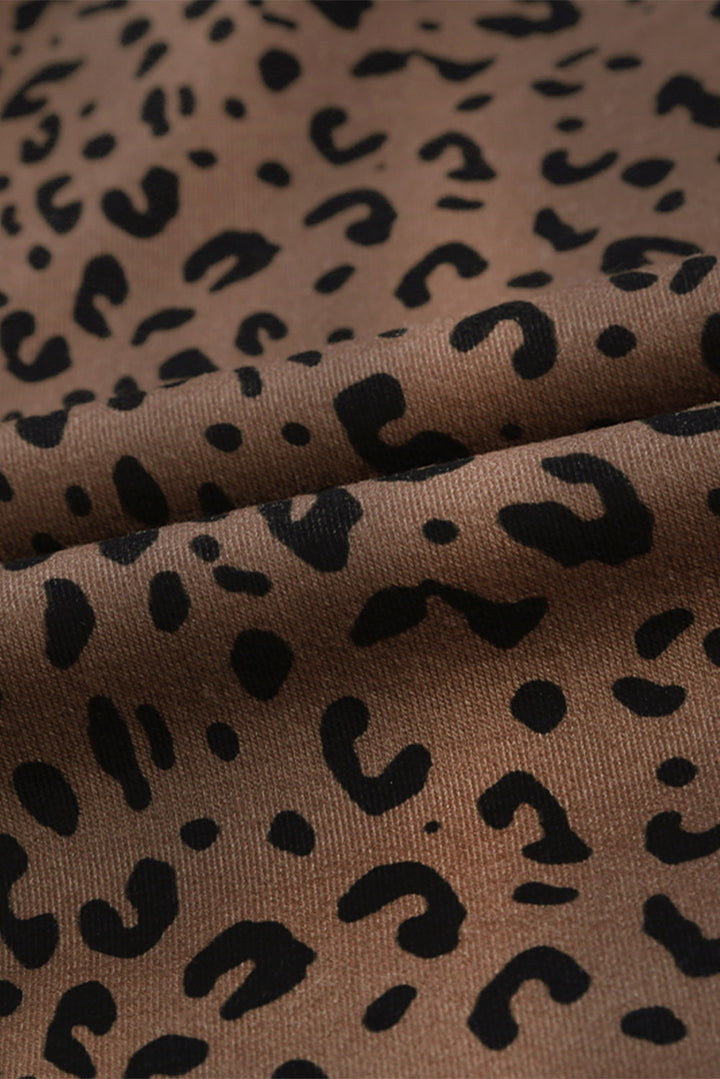 Lässige, braune, luftige Jogginghose mit Leopardenmuster für Damen