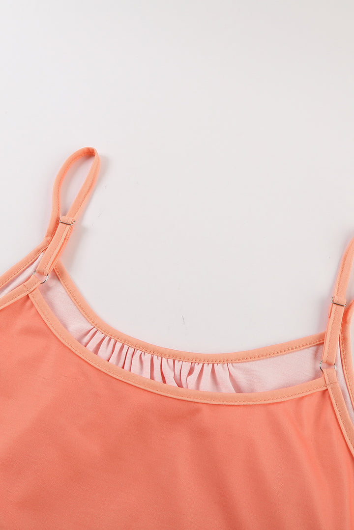 Summer Orange Ombre Tie-dye Sleeveless Flowy Dress