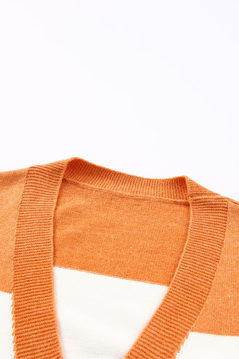 Open Front Pocketed Colorblock Cardigan