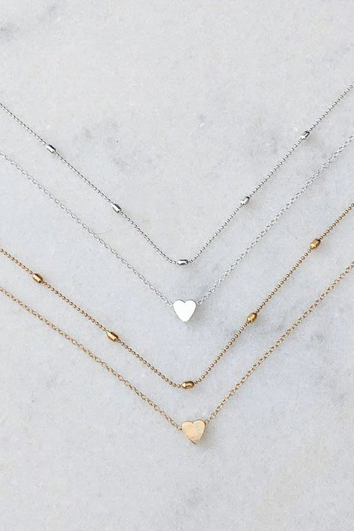 Valentine Heart Shaped Layered Chain Necklace