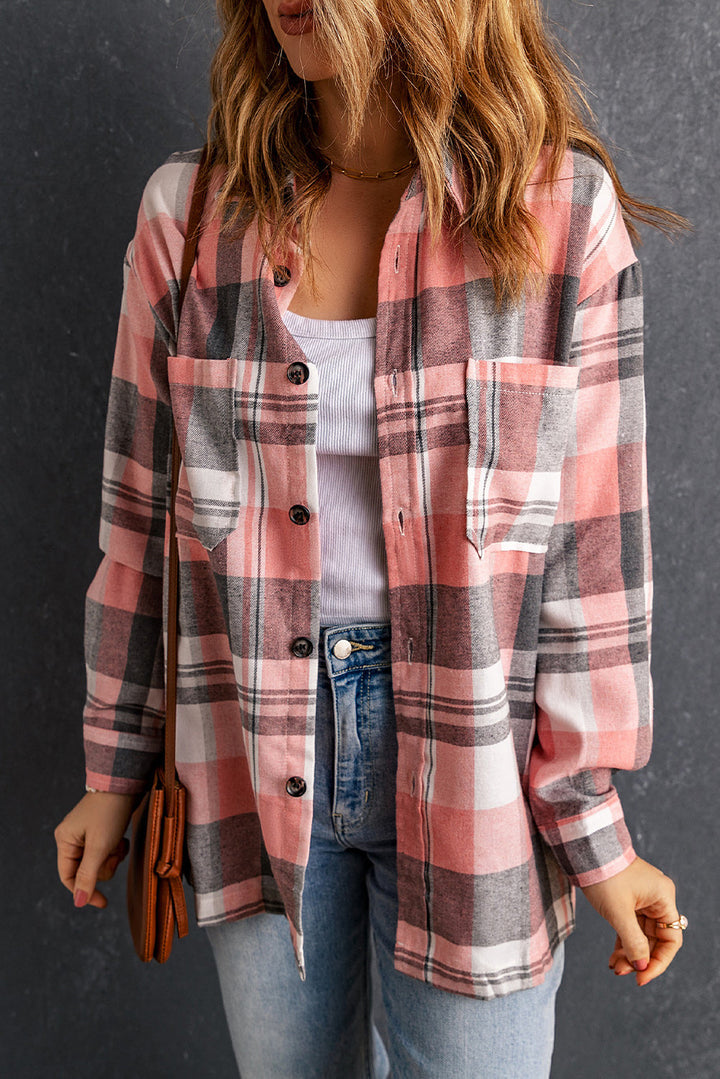 Plaid Button Up Patch Pocket Shirt