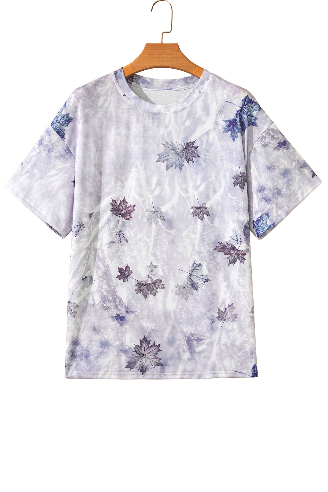 Gray Camouflage Woodland Print Drop Shoulder Tunic Tee