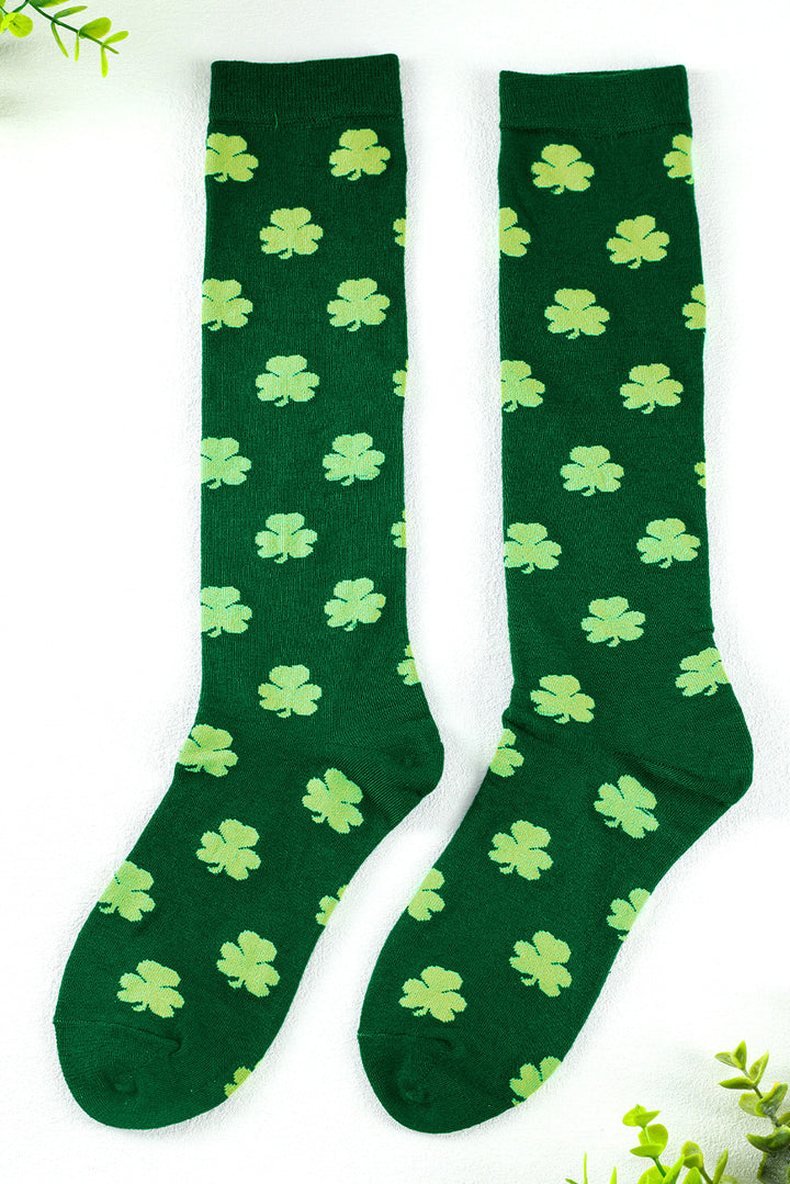 Schlauchsocken mit St. Patricks Kleeblatt-Print
