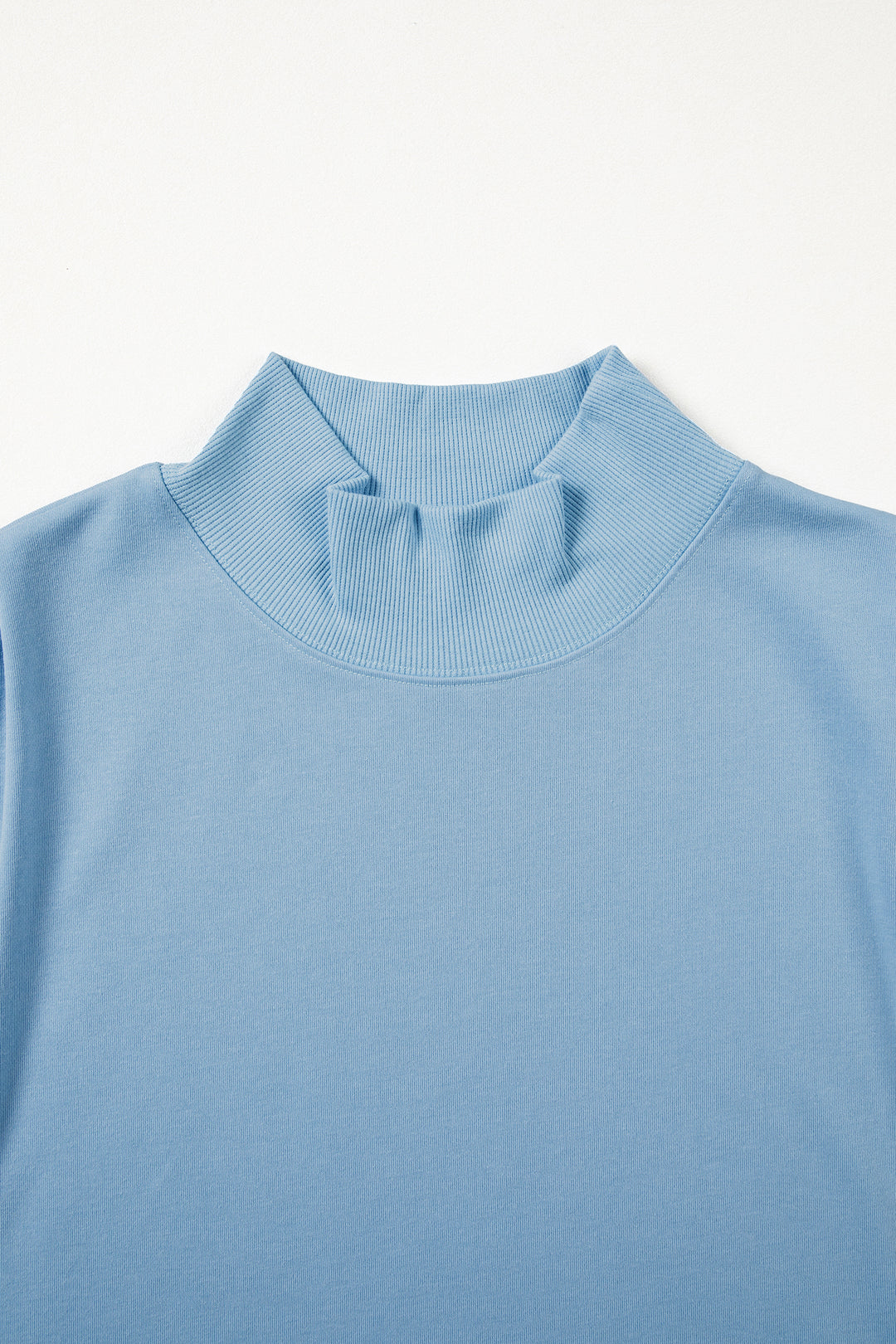 Myosotis Solid Color High Neck Cap Sleeve Loose Top