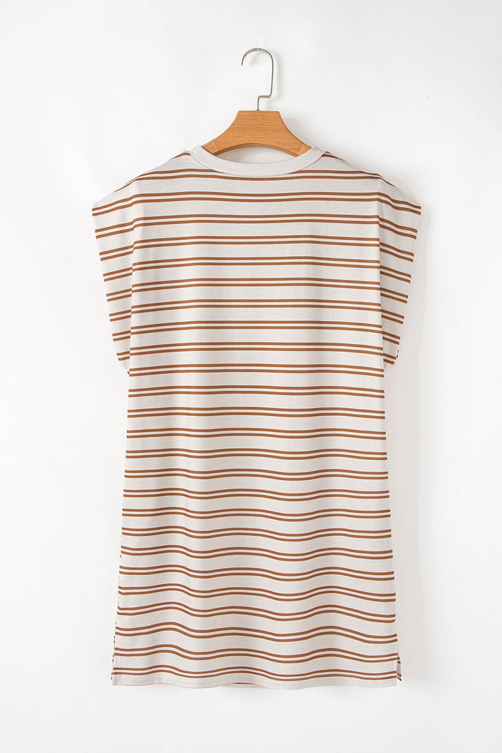 Round Neck Sleeveless Casual Pocketed Mini Dress