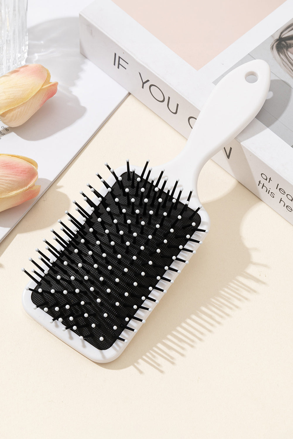 Flower Bow Print Large Paddle Air Cushion Comb