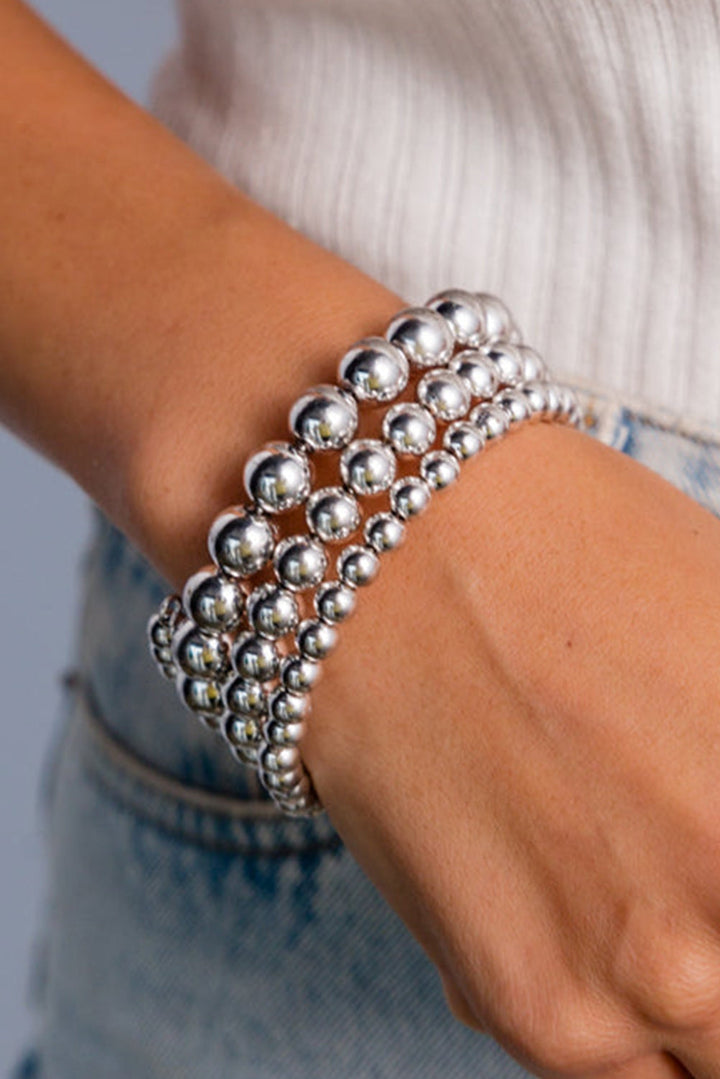 Ensemble de 3 bracelets à perles de 4/6/8 mm