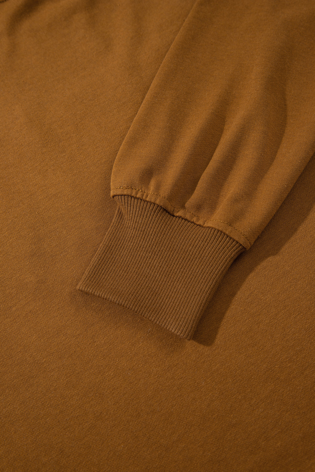 Chestnu COZY Embroidered Long Sleeve Stand Neck Shift Pullover Sweatshirt