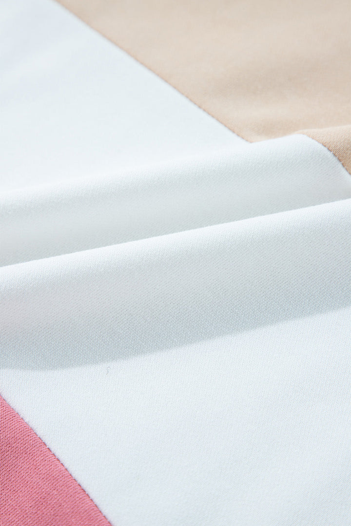 Colorblock Patchwork Side Split Tunic T Shirt