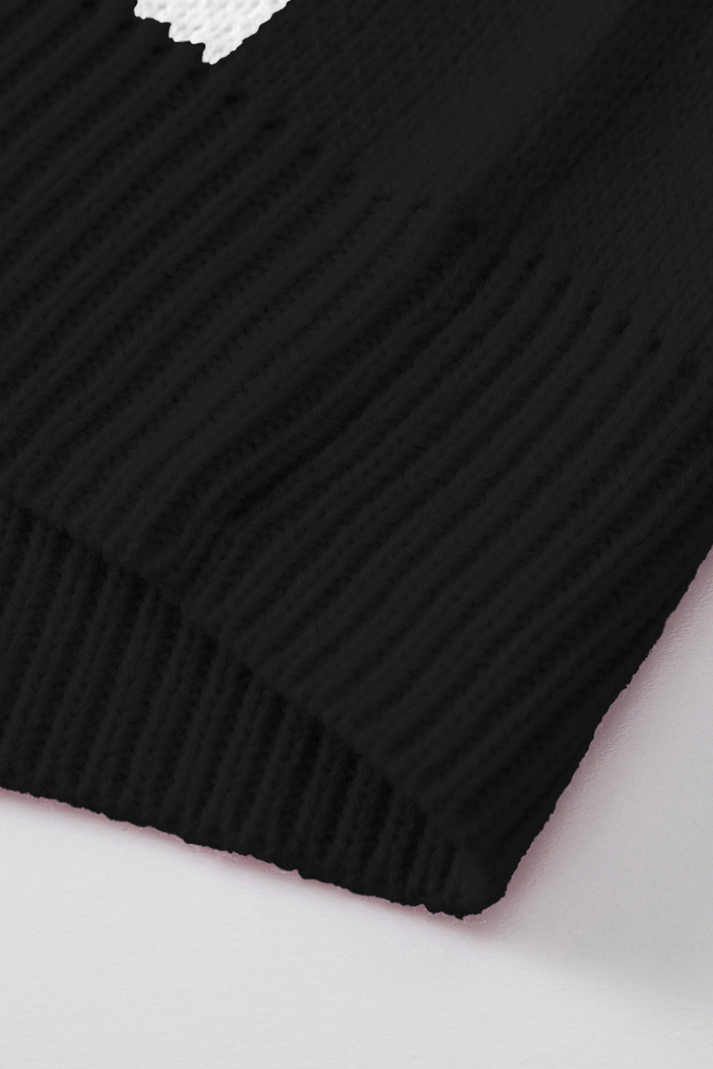 Black Checkered Bishop Sleeve Sweater