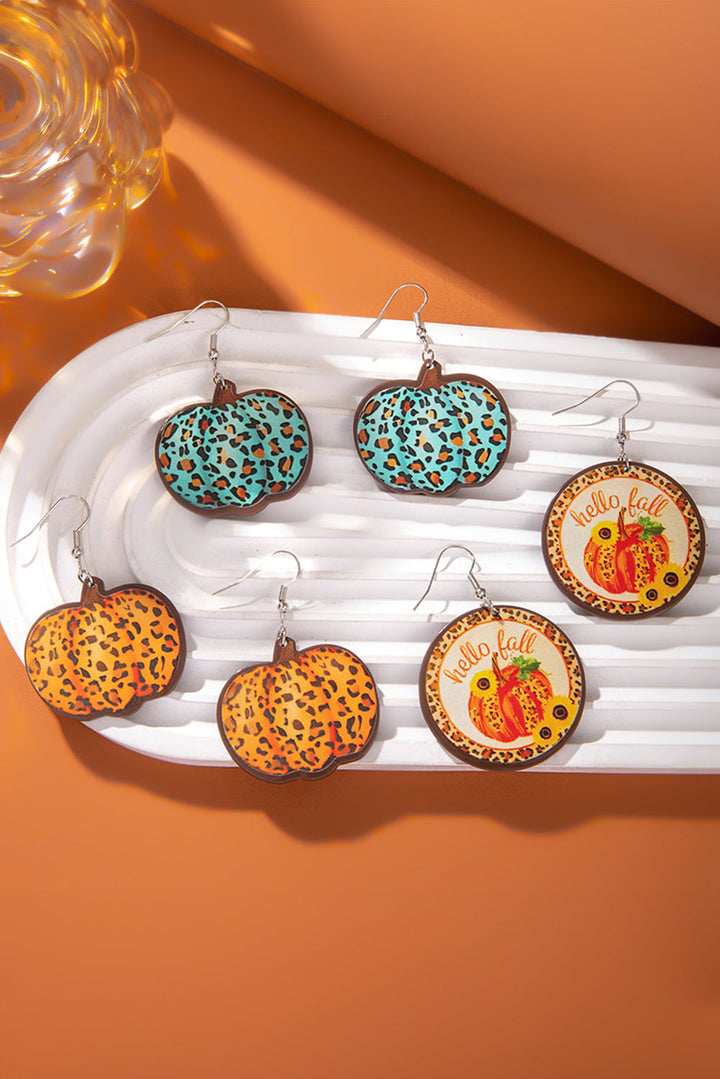 Leoparden-Kürbis-Ohrringe mit offenem Haken