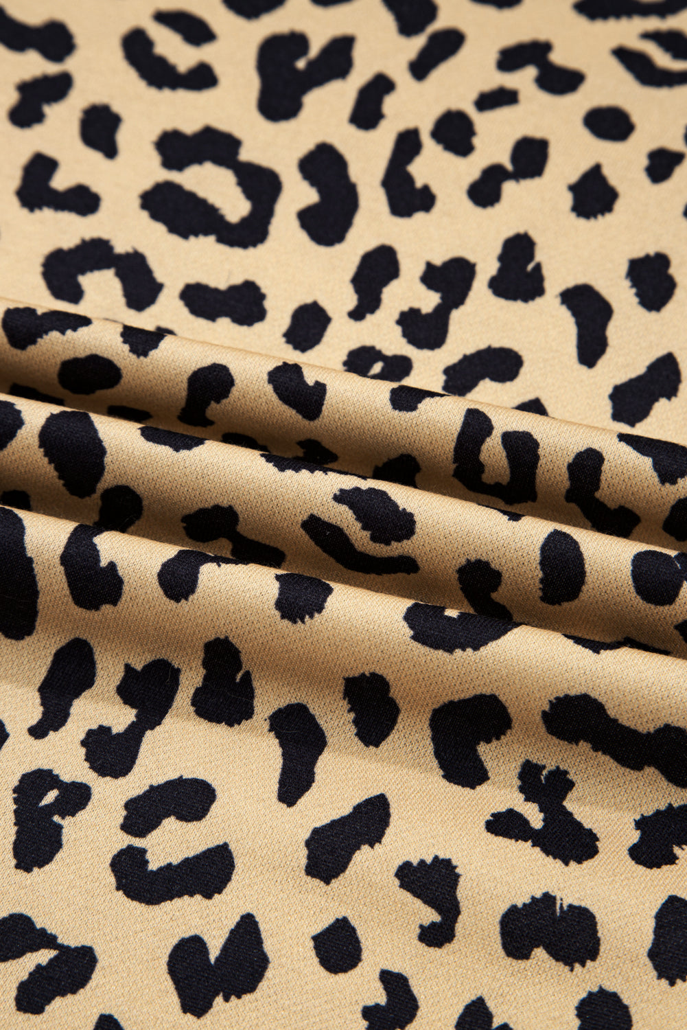 Color Block Patchwork Leopard Casual Sweatshirt with Slits