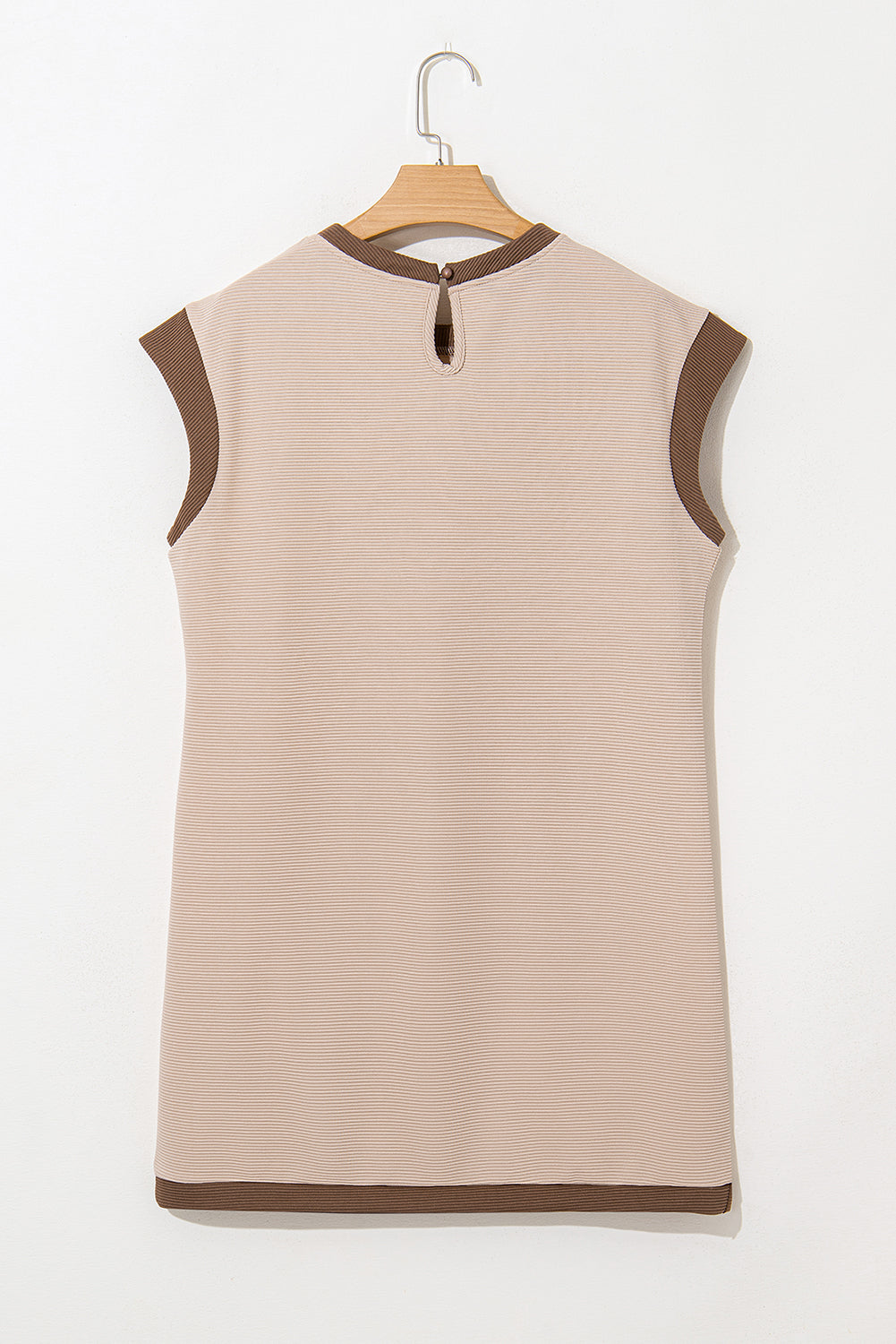 Stylish Textured Color Block Trim Shift Mini Dress