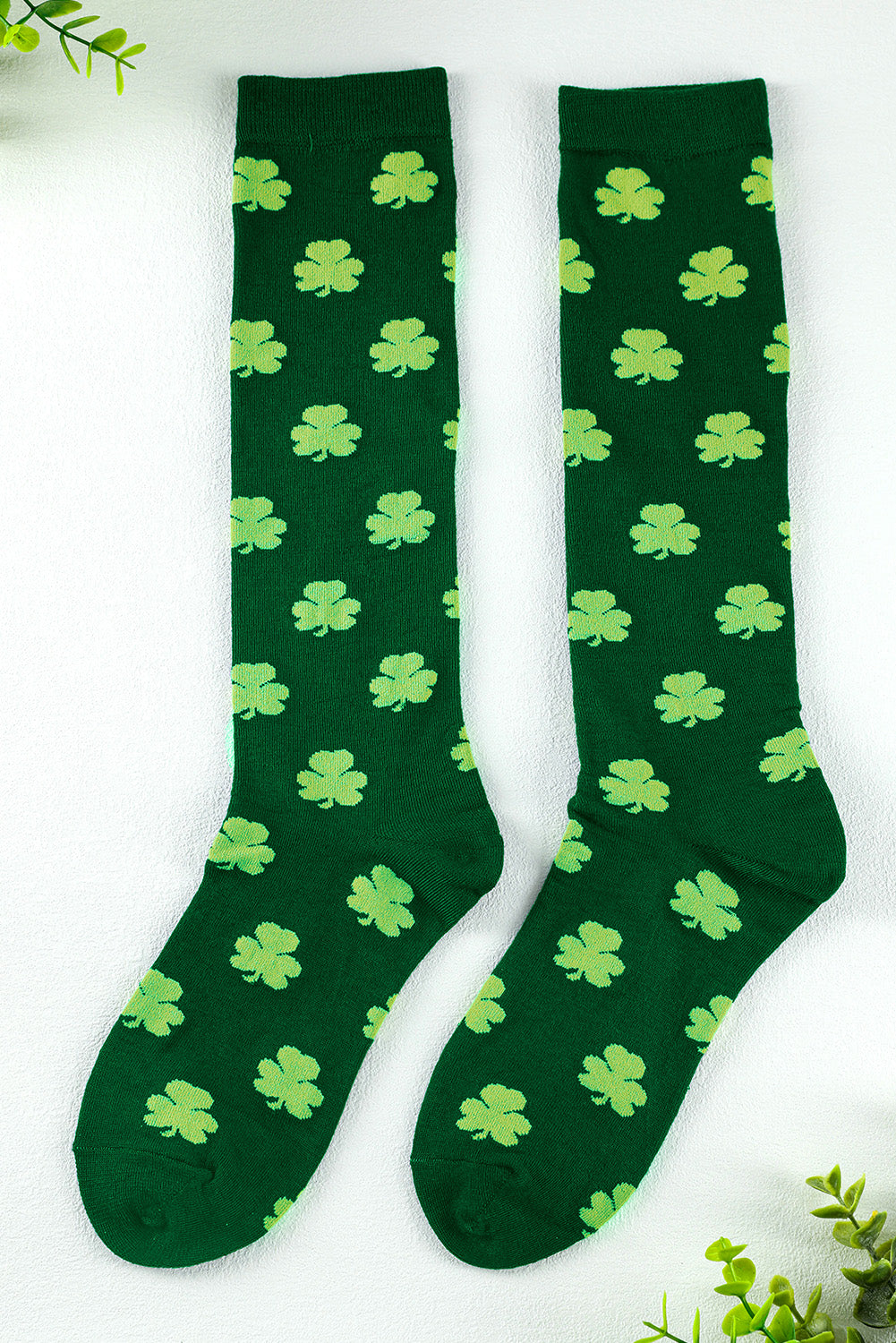 Schlauchsocken mit St. Patricks Kleeblatt-Print