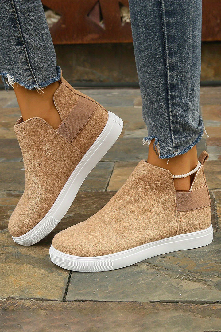 Suede Slip-on Casual Boots