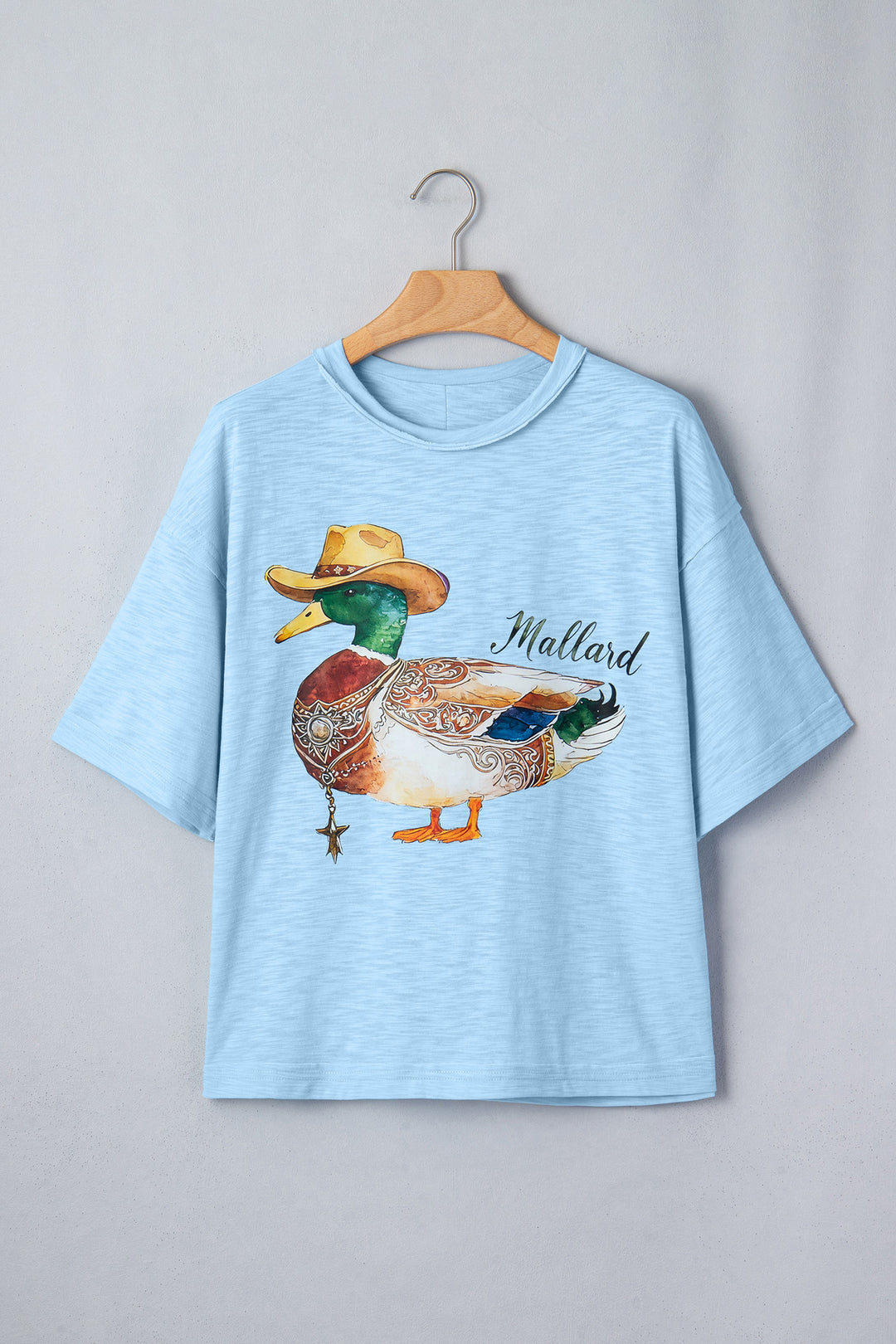 Mist Blue Western Mallard Oversized Tee