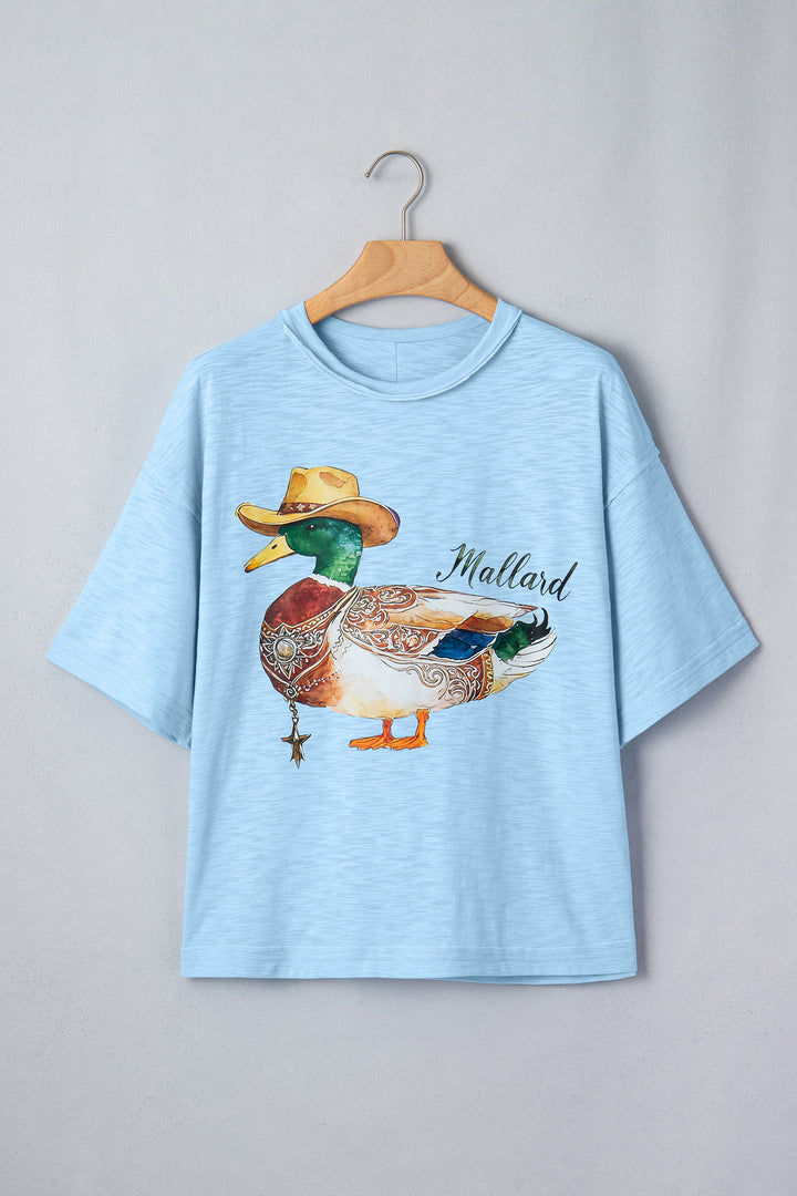 Mist Blue Western Mallard Oversized Tee