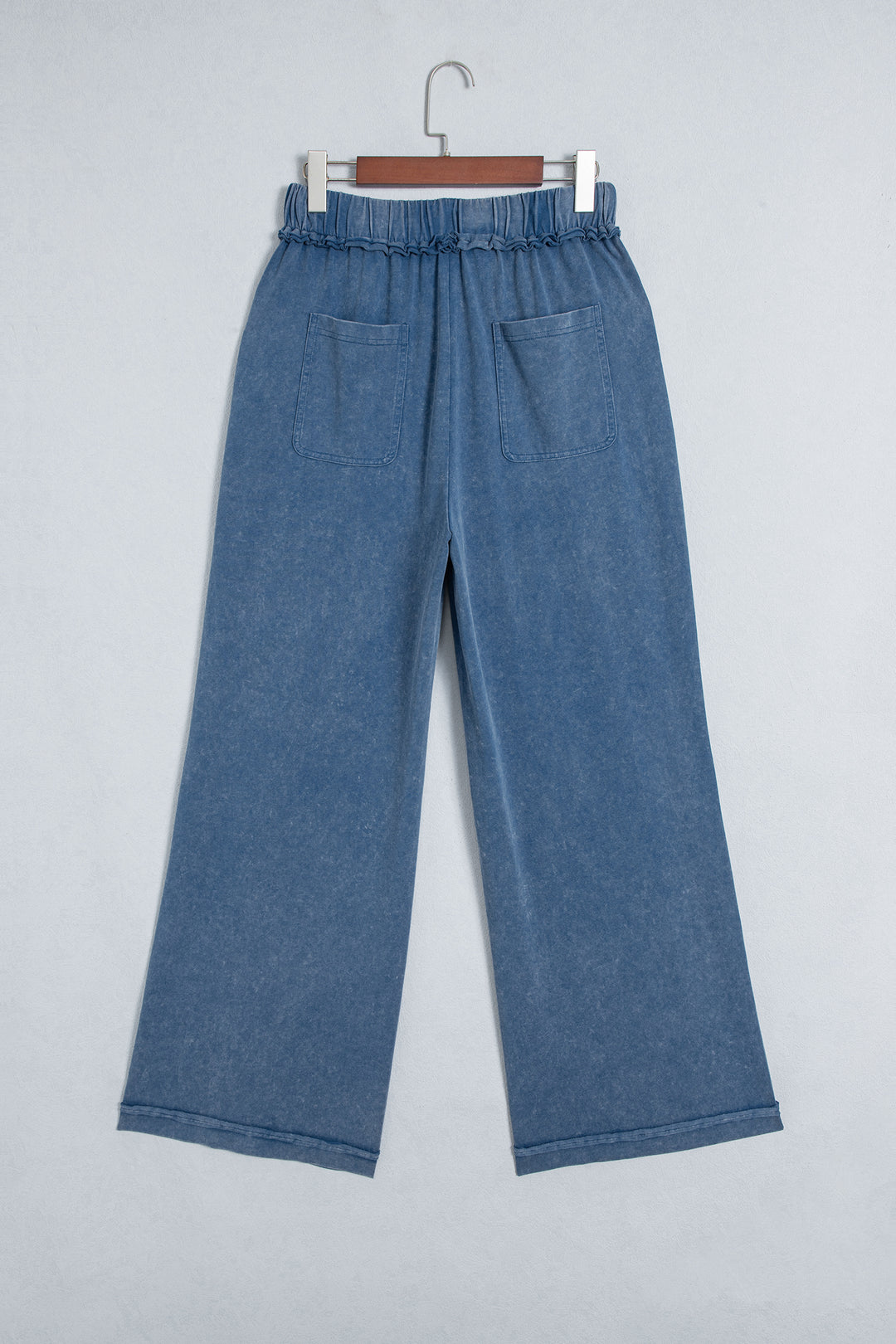 Ashleigh Blue Mineral Wash Seam Detail Flare Leg Drawstring Pants
