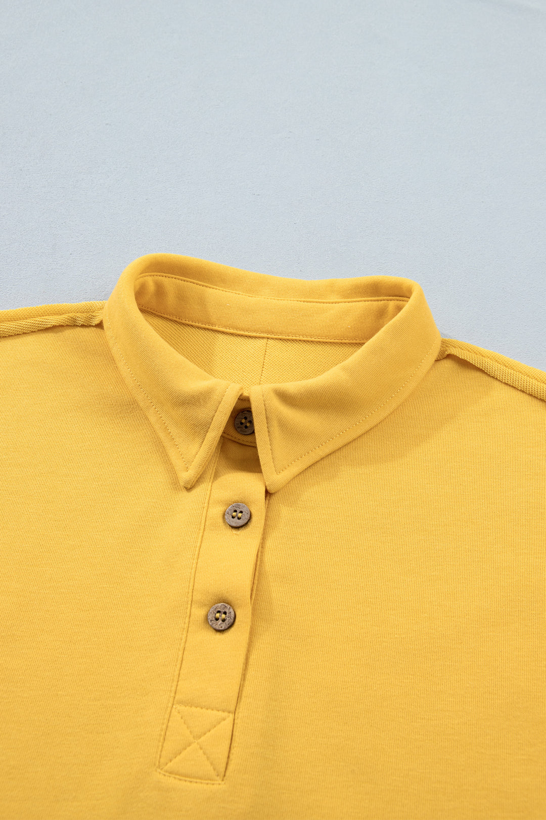 Banana Cream Loose Polo Tee Elastic Waist 2pcs Short Set