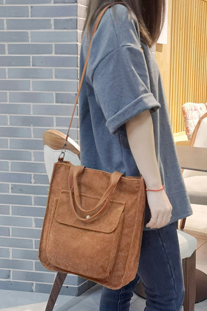 Detachable Shoulder Strap Large Corduroy Bag