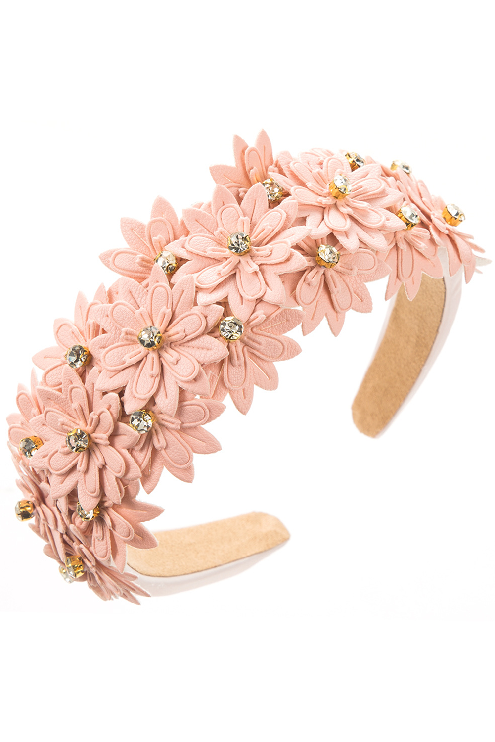 Multi Layer Flower Rhinestone Wide Headband