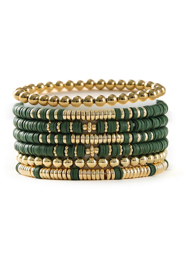 St Patricks Multi Layered Beaded Bracelet Set