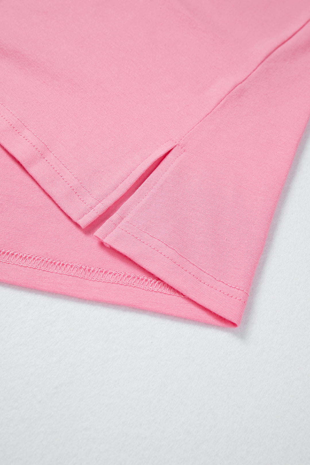 Solid Color V Neck Short Puff Sleeve Blouse