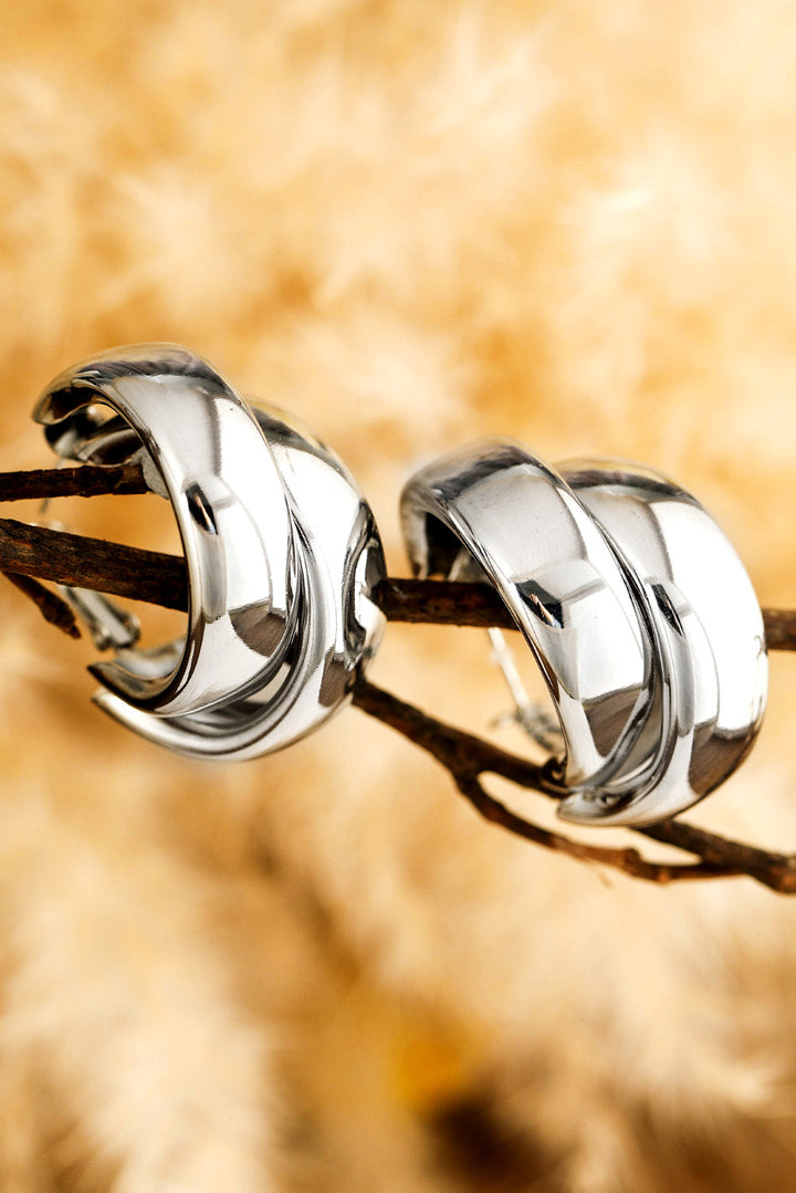 Layered Hoop Studded Earrings