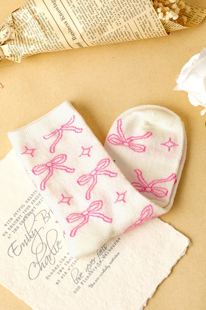 Chaussettes mi-mollet à imprimé nœud papillon