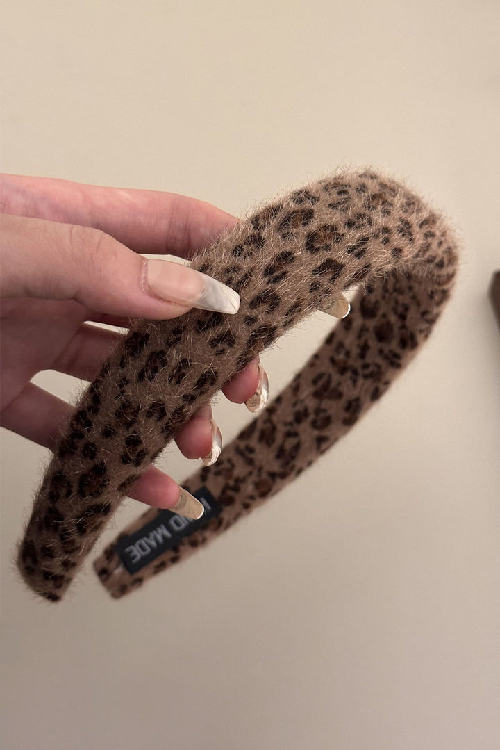 Fuzzy Leopard Print Headband