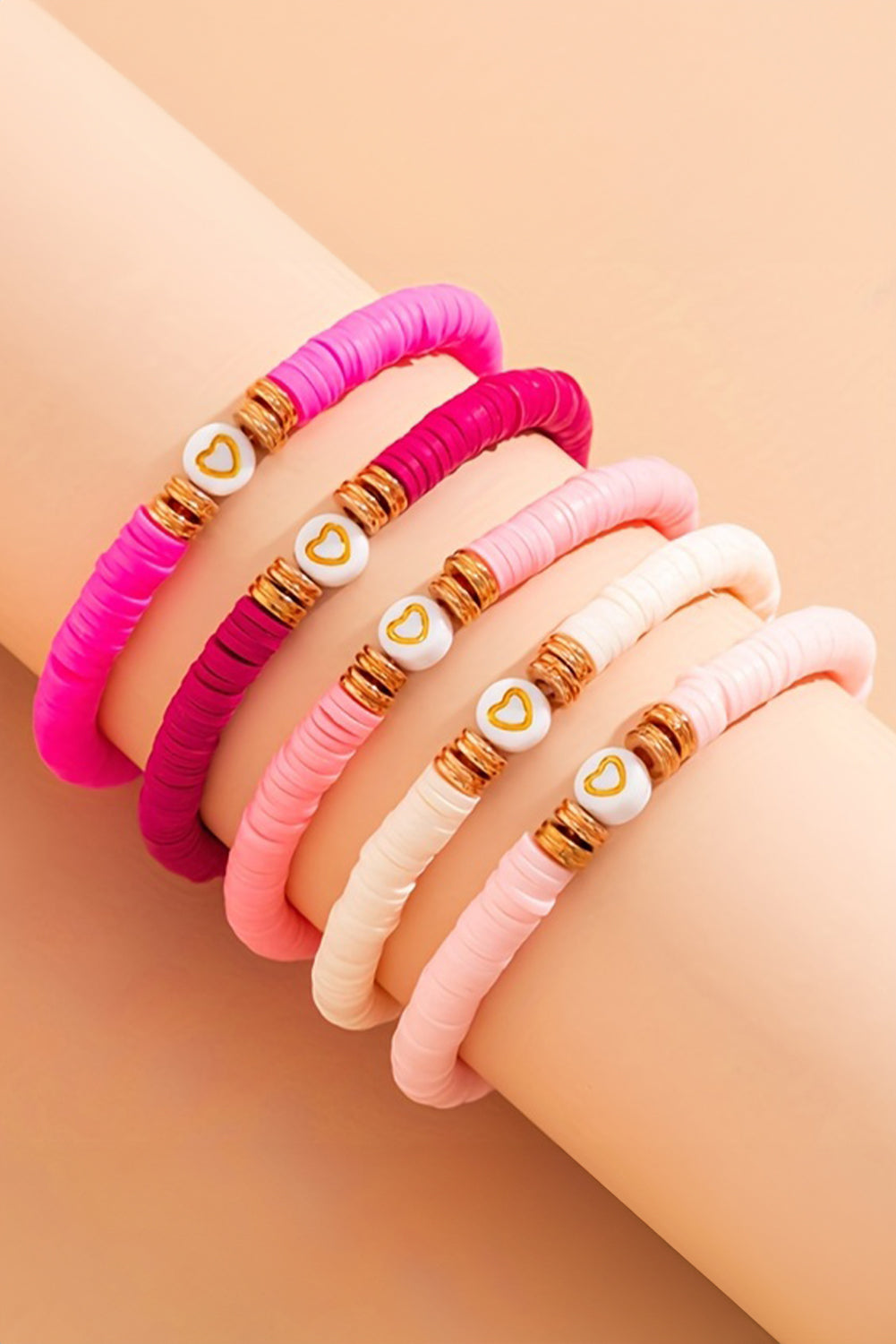 5-teiliges Valentinstag-Herz-Perlenarmband