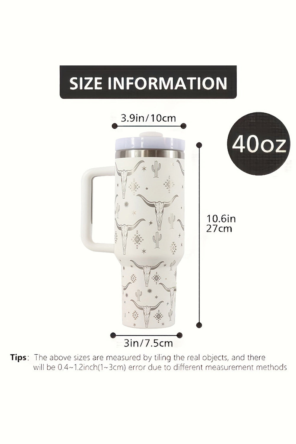 Tasse isotherme en acier inoxydable Western Horn 40 oz