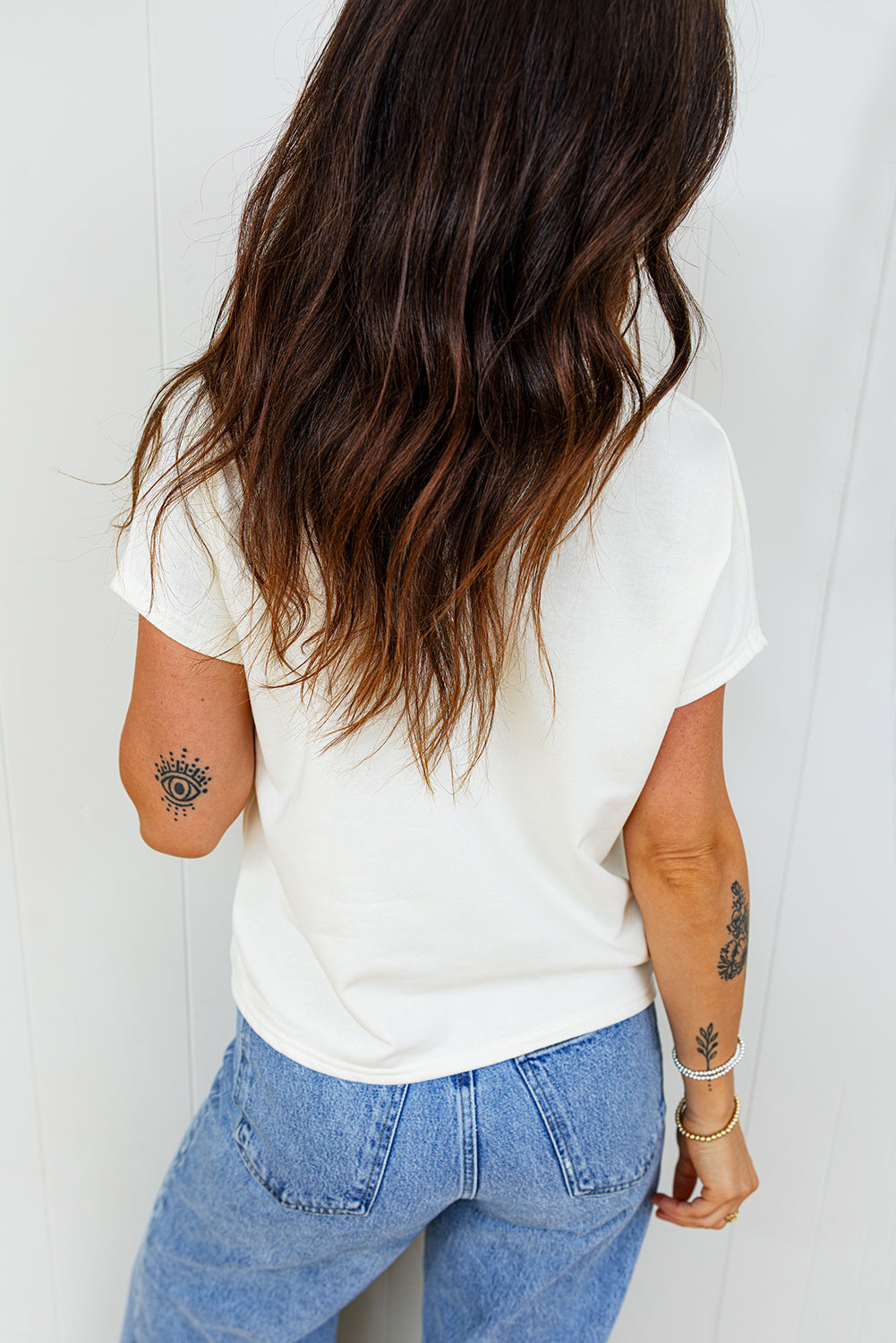 Leopard Bow Embroidered Cotton Round Neck T Shirt