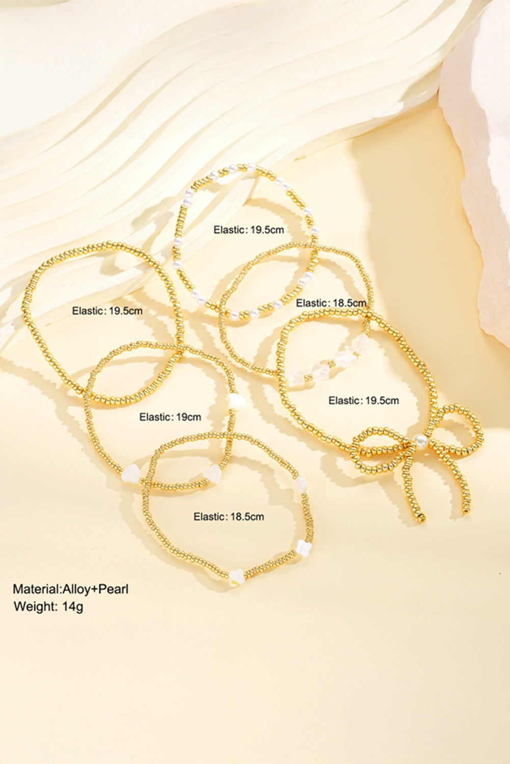 Bow Knot Star Heart Beaded Multi Layer Bracelet
