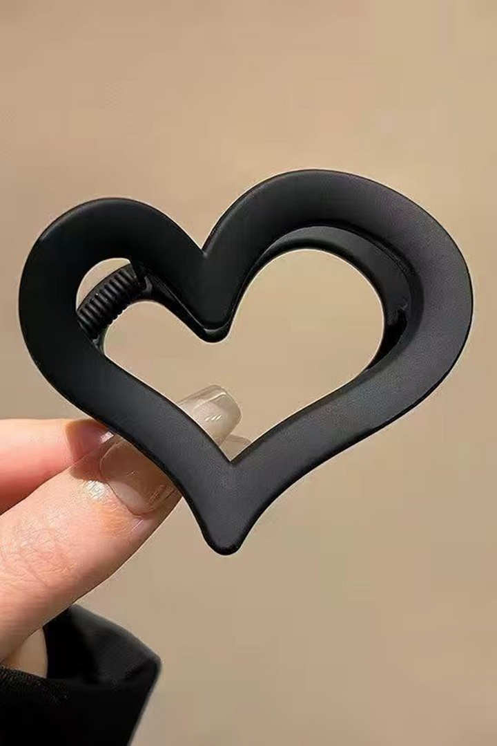 Cutout Heart Shape Frosted Small Hair Clip