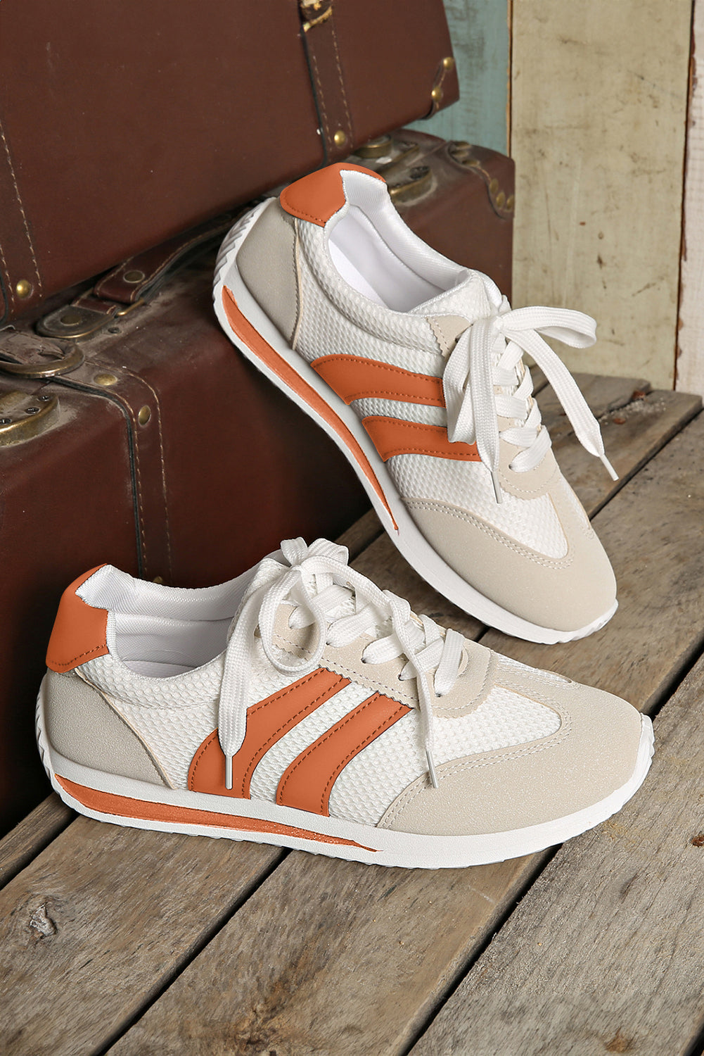 Color Block Patchwork Breathable Lace-up Sneakers