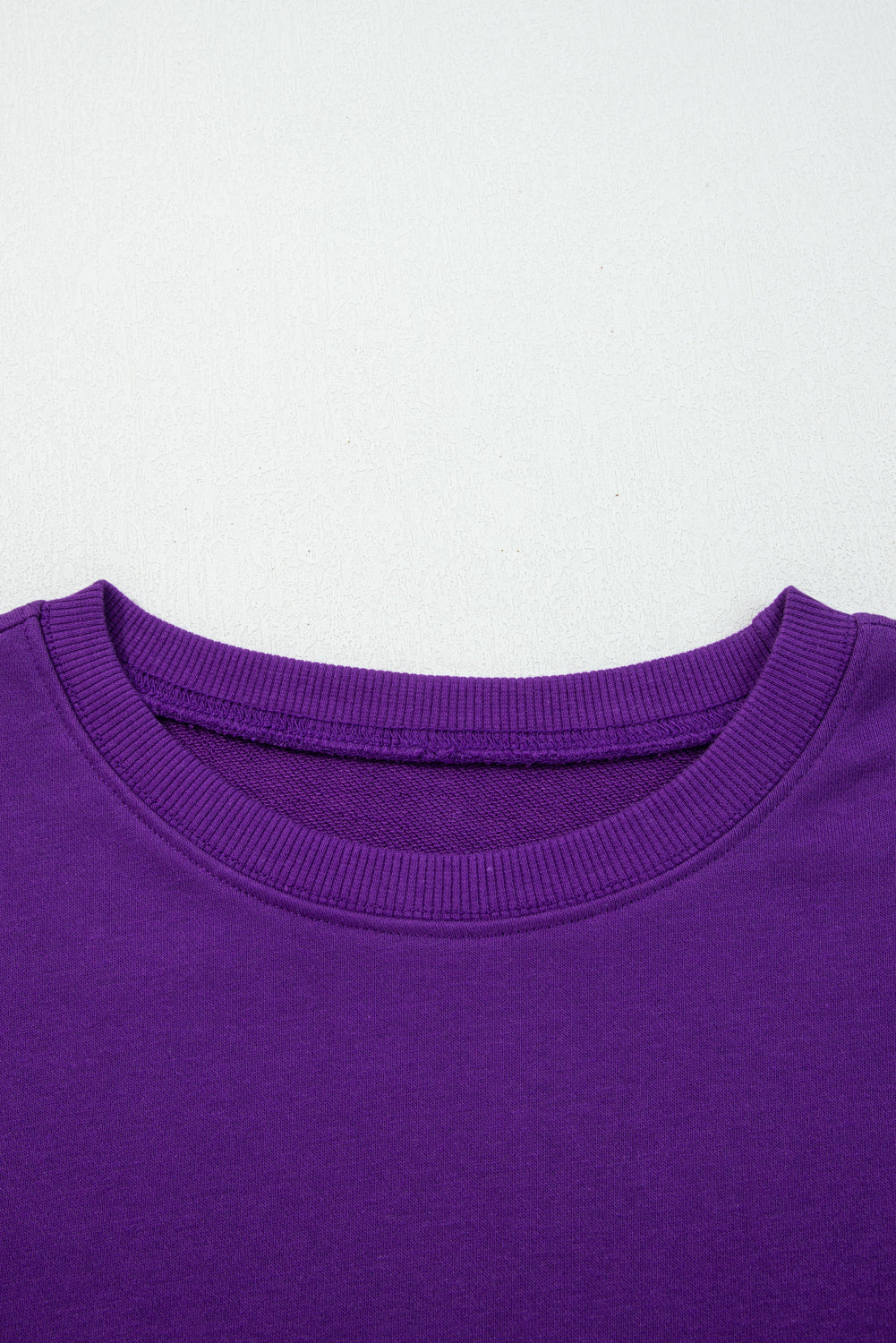 Tillandsia Purple Varsity Stripe Detail Drop Shoulder Pullover Mini Skort Set