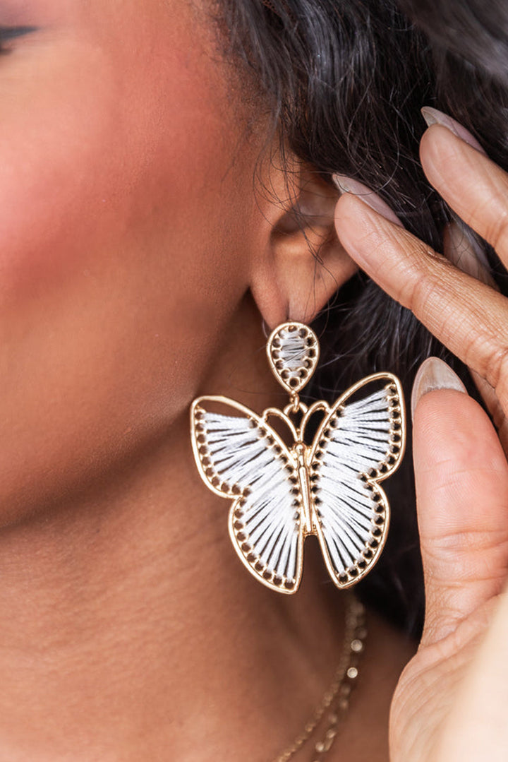 Butterfly Woven Alloy Earrings