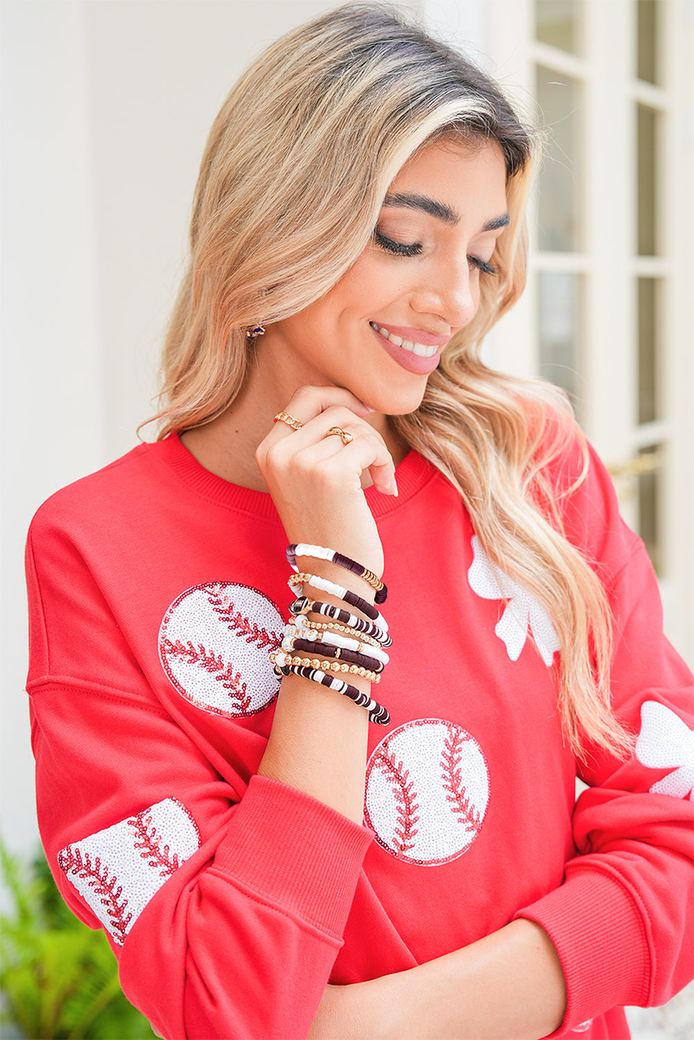 Game Day – 8-teiliges stapelbares Armband-Set mit Fußball-Perlen