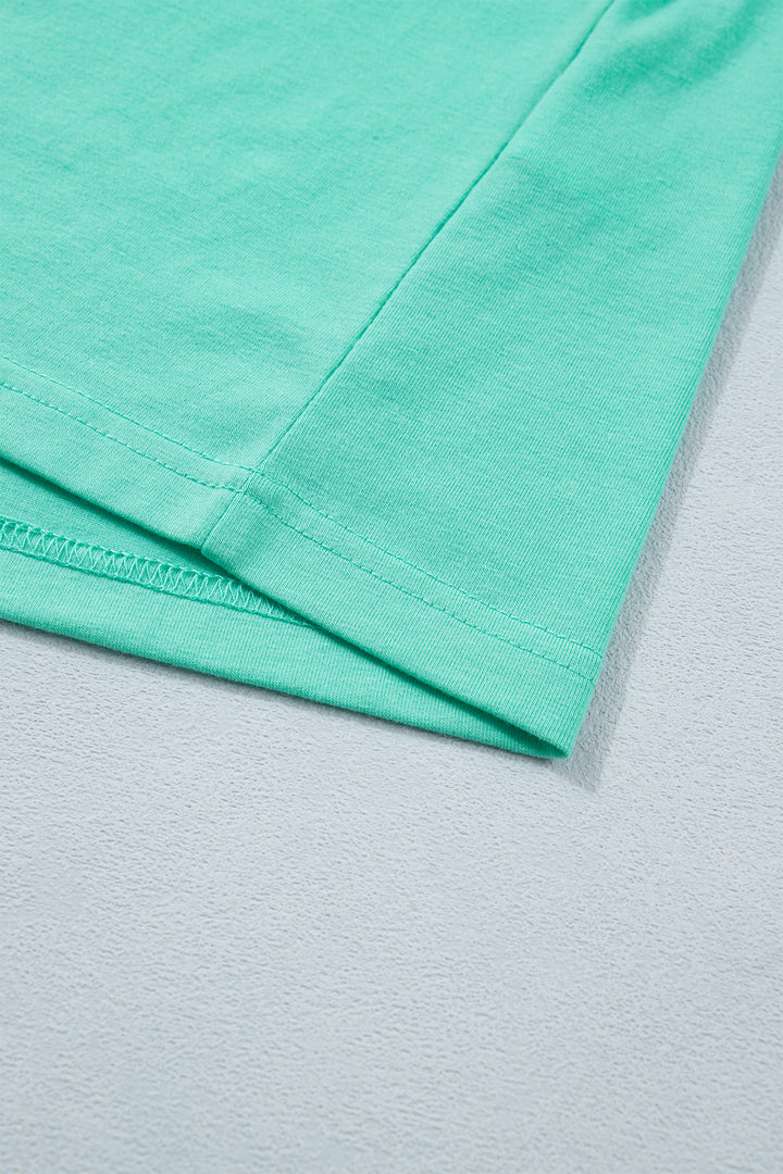 Mint Green Eyelet Lace Ruffled Cap Sleeve Top