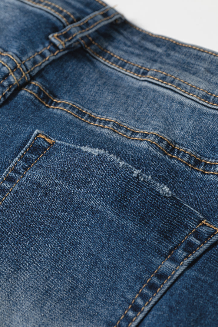 Ashleigh Blue Acid Washed Straight Leg Full Length Casual Jeans