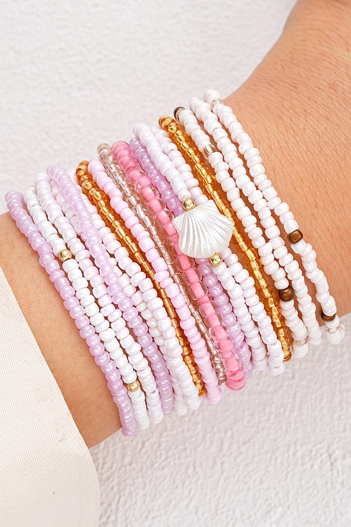 Bohemian Beaded Shell Ornament Bracelet Set