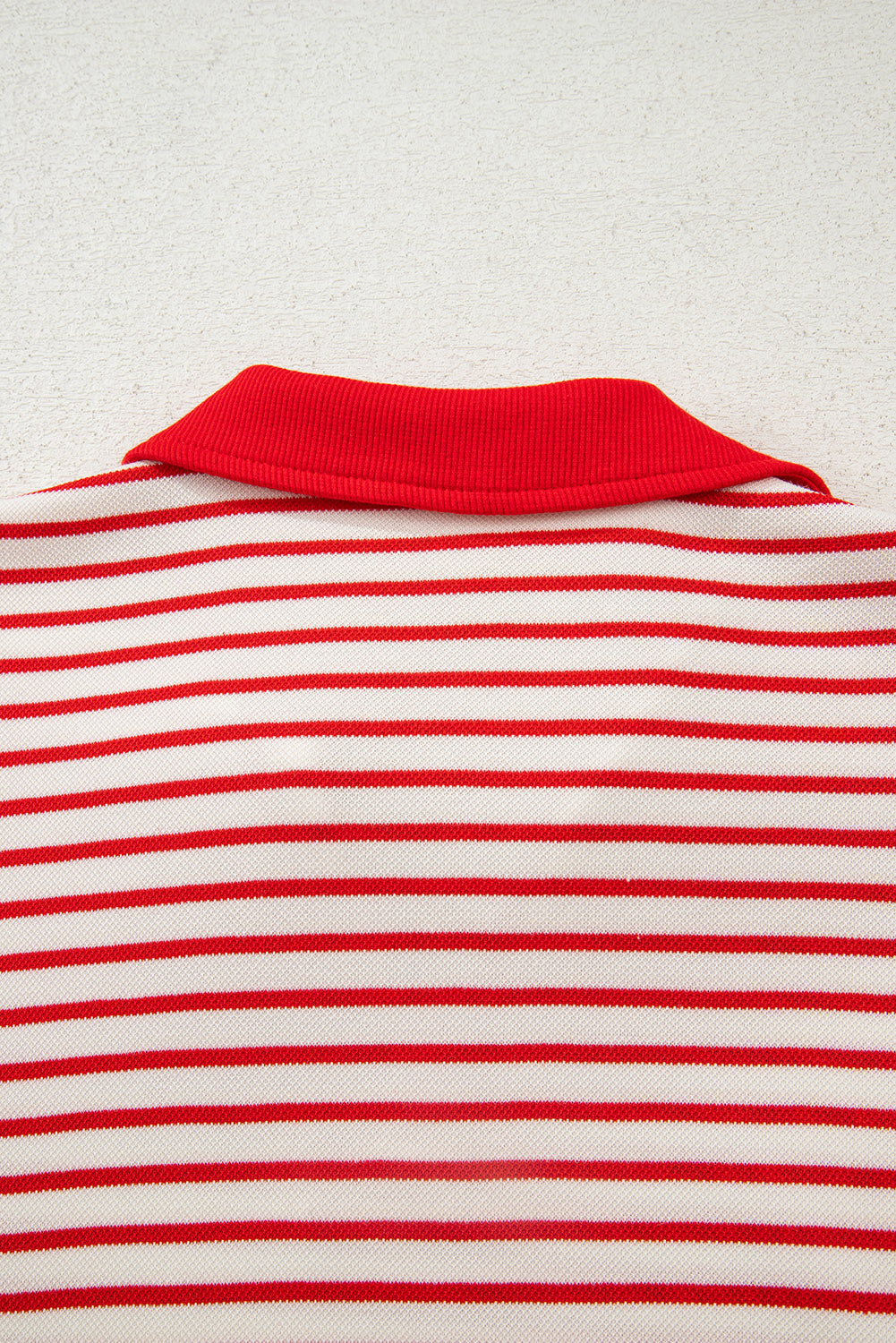 Red Stripe Collared V Neck Pullover and Skort 2pcs Outfit