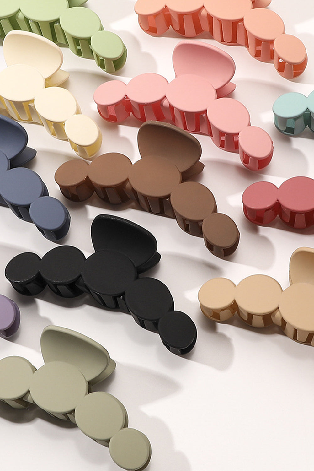 Minimalist 5 Circles Frosted Hair Claw Clip