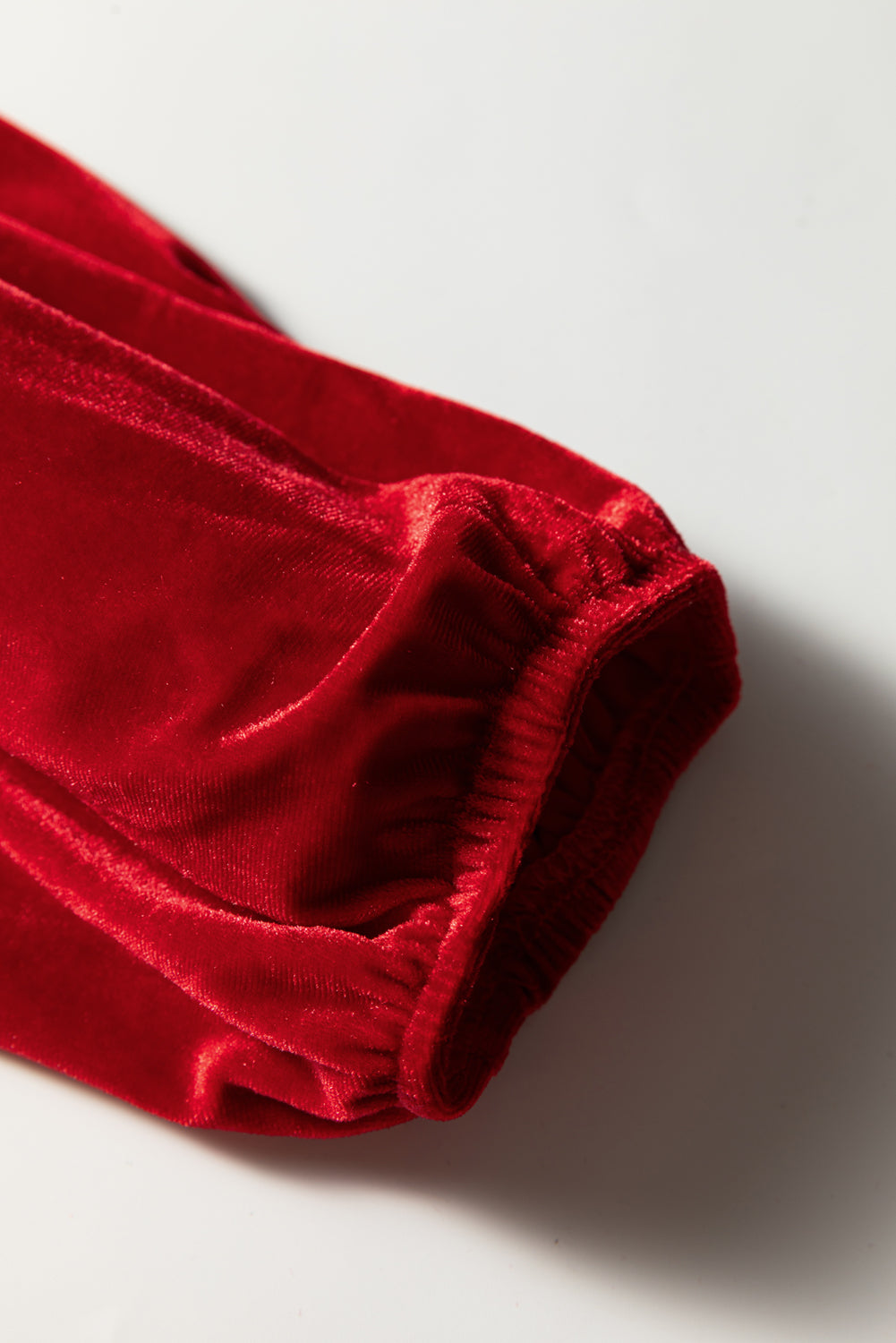 Red Clay Plus Size Tie Front Velvet Peplum Blouse